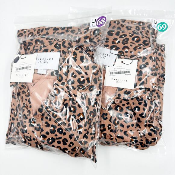 THE SHIRT Taylor 3/4 Sleeve Tiered Mini Dress Blush Leopard TS21W8012BL Medium M - Picture 6 of 6